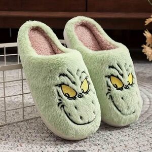 Green Cartoon Monster Slippers